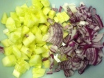Chopped Cucumber and Red Onion